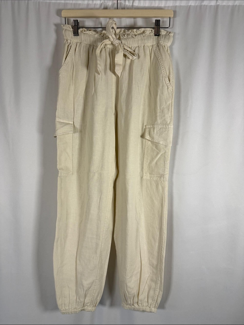 aerie Cream Paperbag Waist Cargo Joggers